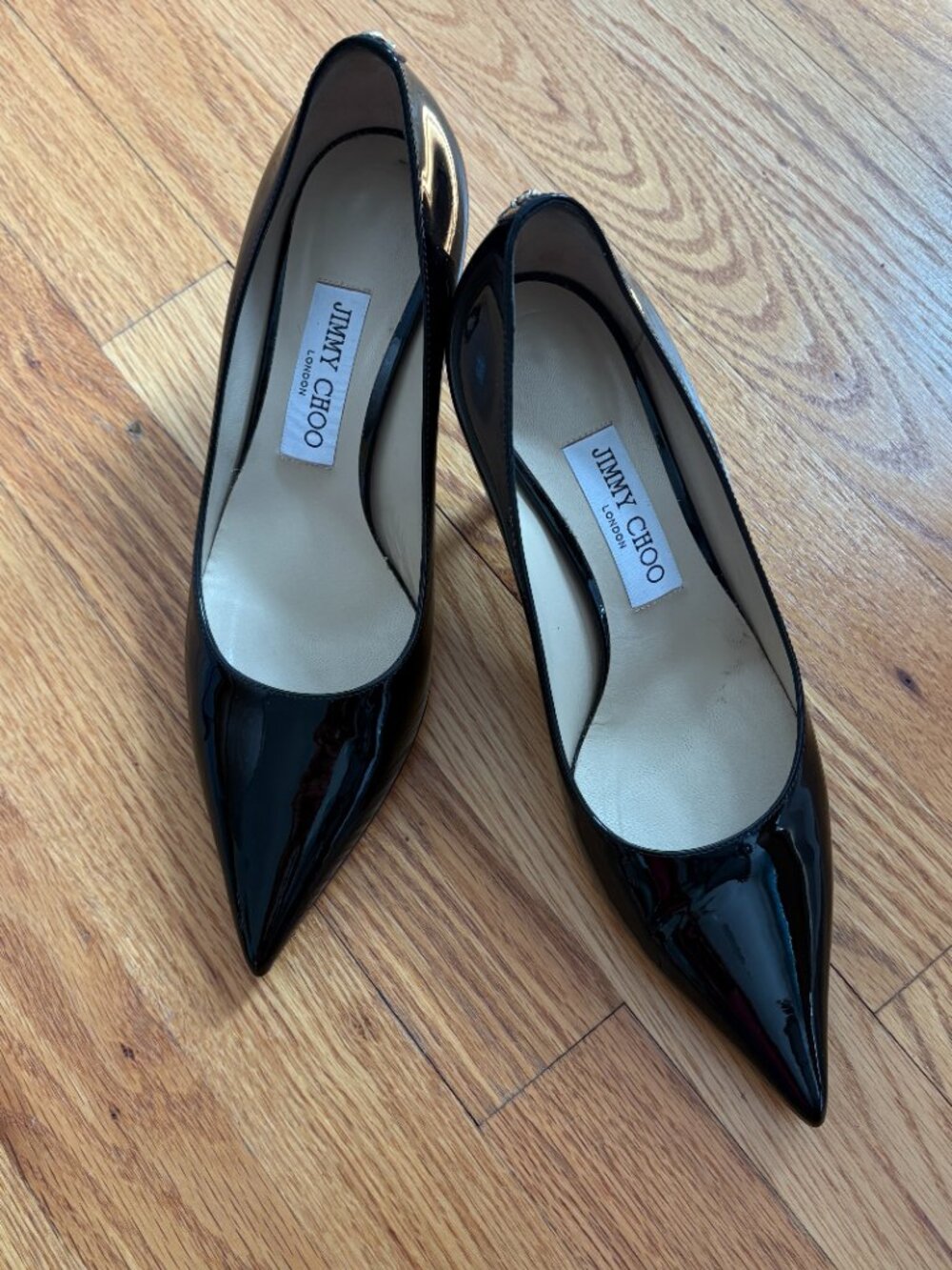 Jimmy Choo Love 65 Patent Pump, Black, Size 38 (7 1/2 US)